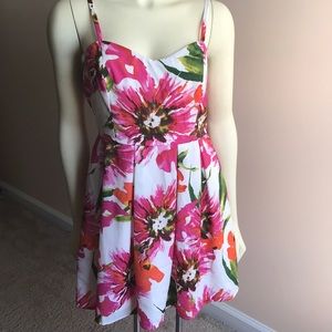 Floral pink strapped dress